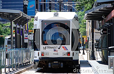 Newark, NJ: Light Rail Train Editorial Stock Photo