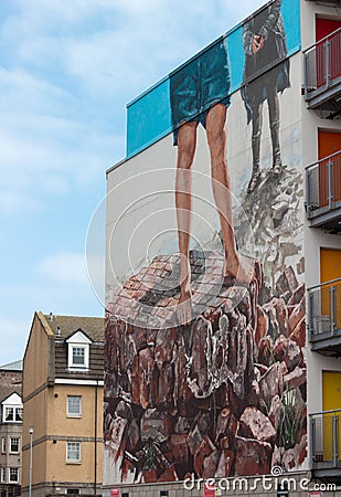Newart Aberdeen Street art in summer Editorial Stock Photo
