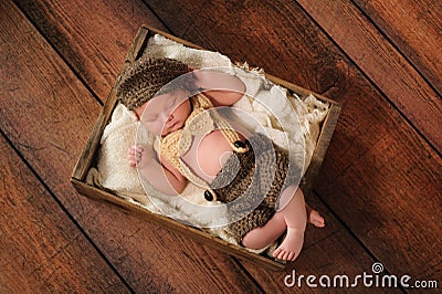 Newborn Baby Boy in Little Man Suit Stock Photo