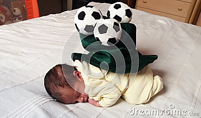 Newborn baby boy sleeping Stock Photo