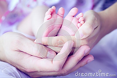 Newborn baby feet Stock Photo