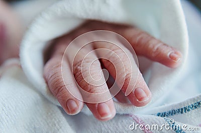 Newborn Baby fingers Stock Photo