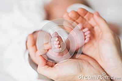 Newborn baby first days of life. Stock Photo