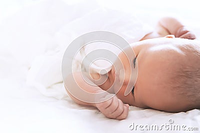 Newborn baby first days of life. Stock Photo