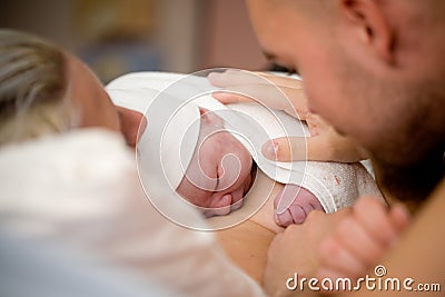 Newborn baby girl Stock Photo