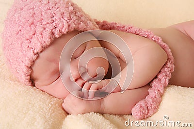 Newborn baby girl Stock Photo