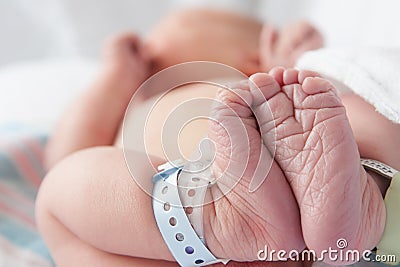 Newborn Baby in Hospital Stock Photo