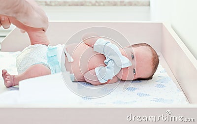 Newborn baby in maternity hospital Stock Photo