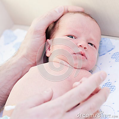 Newborn baby in maternity hospital Stock Photo