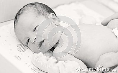 Newborn baby in maternity hospital Stock Photo