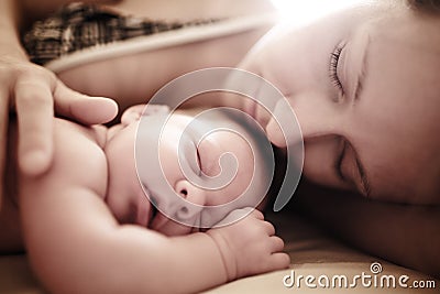 Newborn baby sleeping Stock Photo