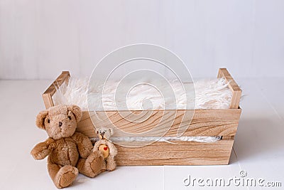 Newborn digital background with bears Stock Photo