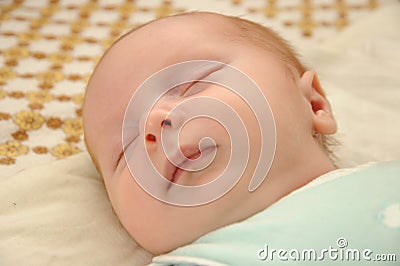 Newborn face sleeping Stock Photo