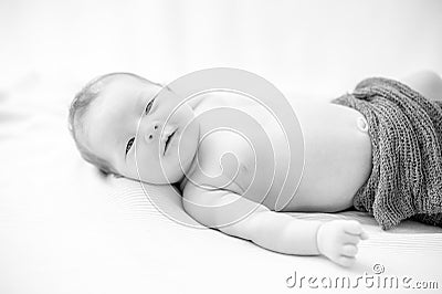 Newborn female Baby - Happy family moments - Asian and European half-caste child Stock Photo