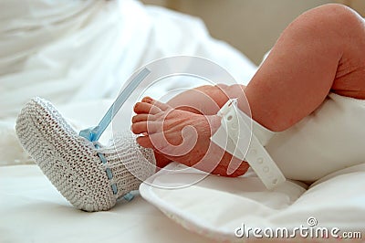 Newborn foots Stock Photo