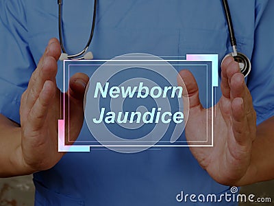 Newborn Jaundice inscription on the computer Stock Photo