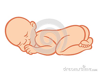 Newborn little baby Vector Illustration