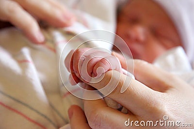 Newborn with Mom Stock Photo