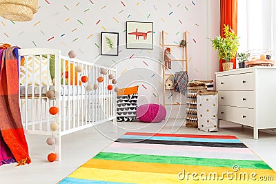 Newborn room in scandi style Stock Photo