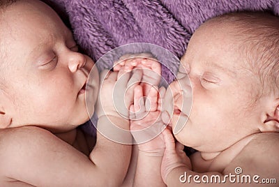 Newborn twins Stock Photo