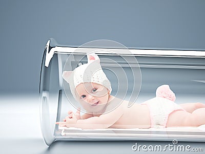 Newborn in vitro tube Stock Photo