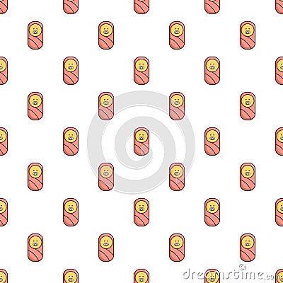 Newborn wrapped pattern seamless Vector Illustration