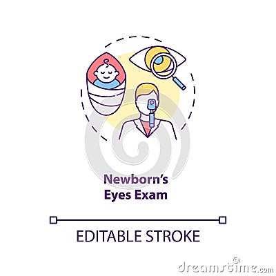 Newborns eyes exam concept icon Vector Illustration