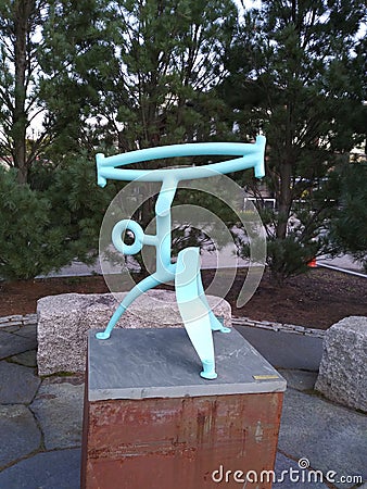 Newburyport boardwalk statue railtrailrail sculpture Editorial Stock Photo