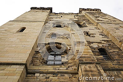 Newcastle Castle exterior - famous castle in Newcastle upon Tyne Editorial Stock Photo