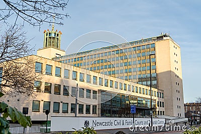 Newcastle Civil and Family Courts and Tribunals Centre at Civic Centre in Newcastle upon Tyne, UK Editorial Stock Photo