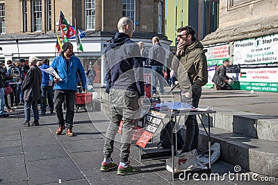 Information table at the Free Palestine Rally Editorial Stock Photo