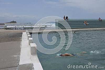 Newcastle Ocean Baths in Newcastle New South Wales Australia Editorial Stock Photo