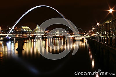 Newcastle quayside at night Editorial Stock Photo
