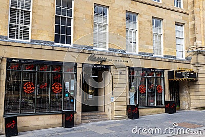 Harrys bar in Newcastle Grey Street, closed during 2021 pandemic Editorial Stock Photo