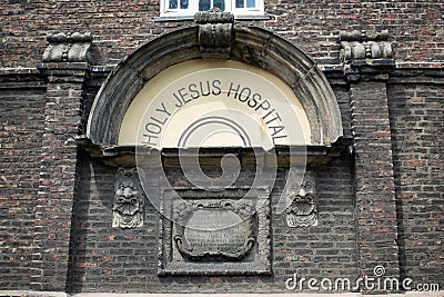 National Trust Holy Jesus Hospital, Newcastle city centre. One of only two intact 17th century brick buildings that survive Editorial Stock Photo