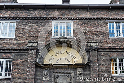 National Trust Holy Jesus Hospital, Newcastle city centre. One of only two intact 17th century brick buildings that survive Editorial Stock Photo