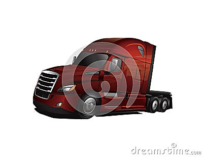 Newer Model Semi Truck Cab Vector Illustration