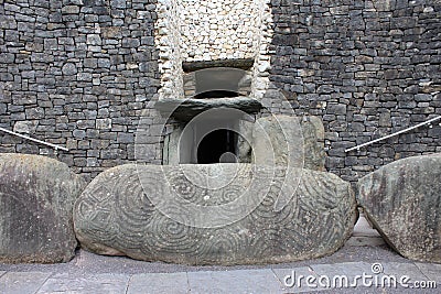 Newgrange entrance - County Meath, Ireland Stock Photo