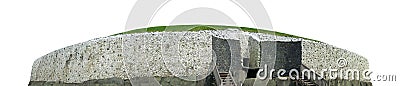 Newgrange isolated on white background. It is a prehistoric monument in County Meath, Ireland. Stock Photo