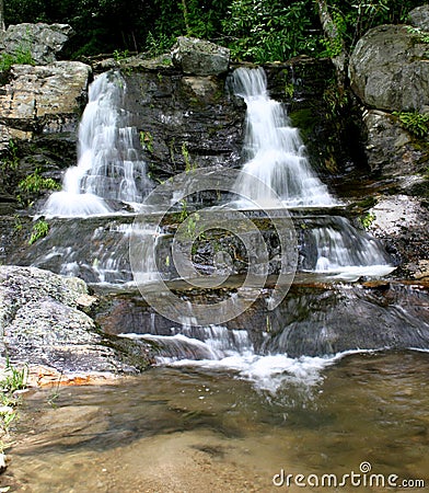 Newland Falls Twin Cascades Stock Photo