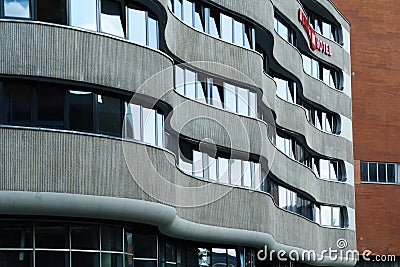 Newly built modern concrete hotel building exterior Editorial Stock Photo