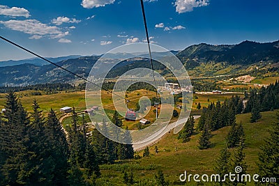 Goderdzi Cable Car of Georgian Adjara region Stock Photo