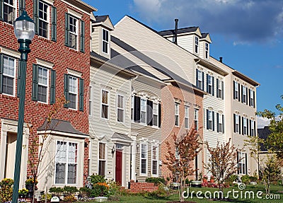 Newly Built Town Homes Stock Photo