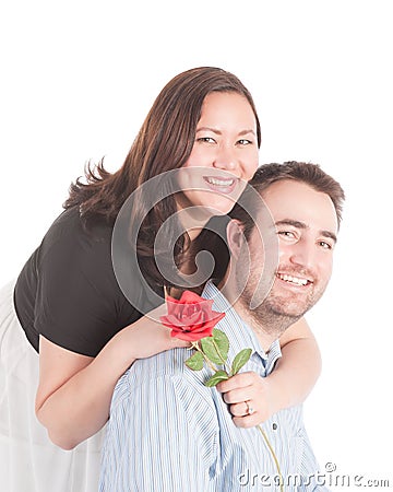 Newly engaged couple Stock Photo