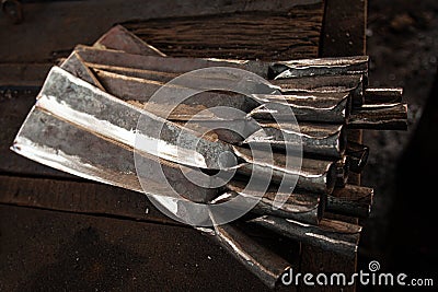 Newly made knifes Stock Photo