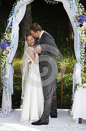 Newly-married couple Stock Photo