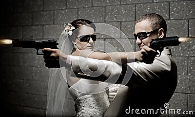 Newly married couple Stock Photo