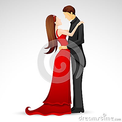 Newly Married Couple Vector Illustration