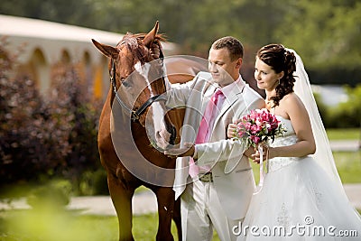 Newly married couple Stock Photo