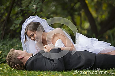 Newly married couple Stock Photo